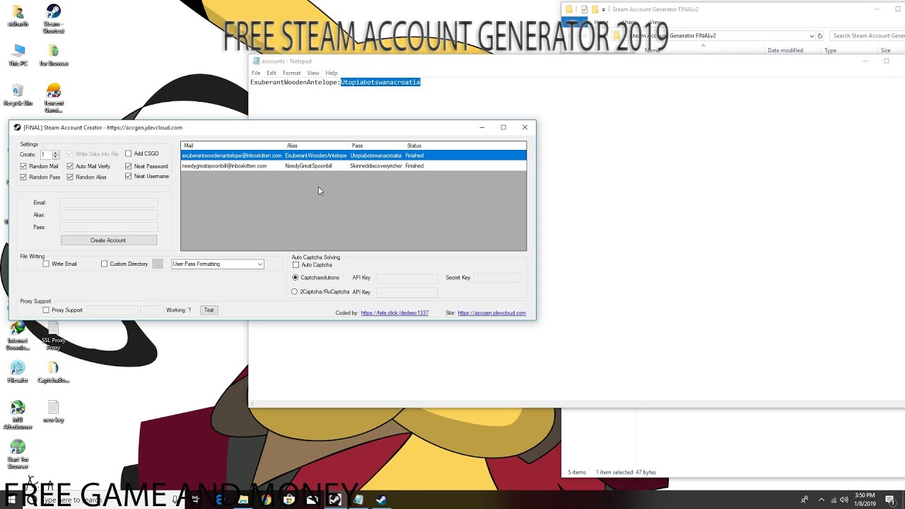 free steam acc generator
